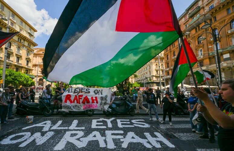 Protesta studenti pro Palestina a Napoli, ‘All eyes on Rafah’